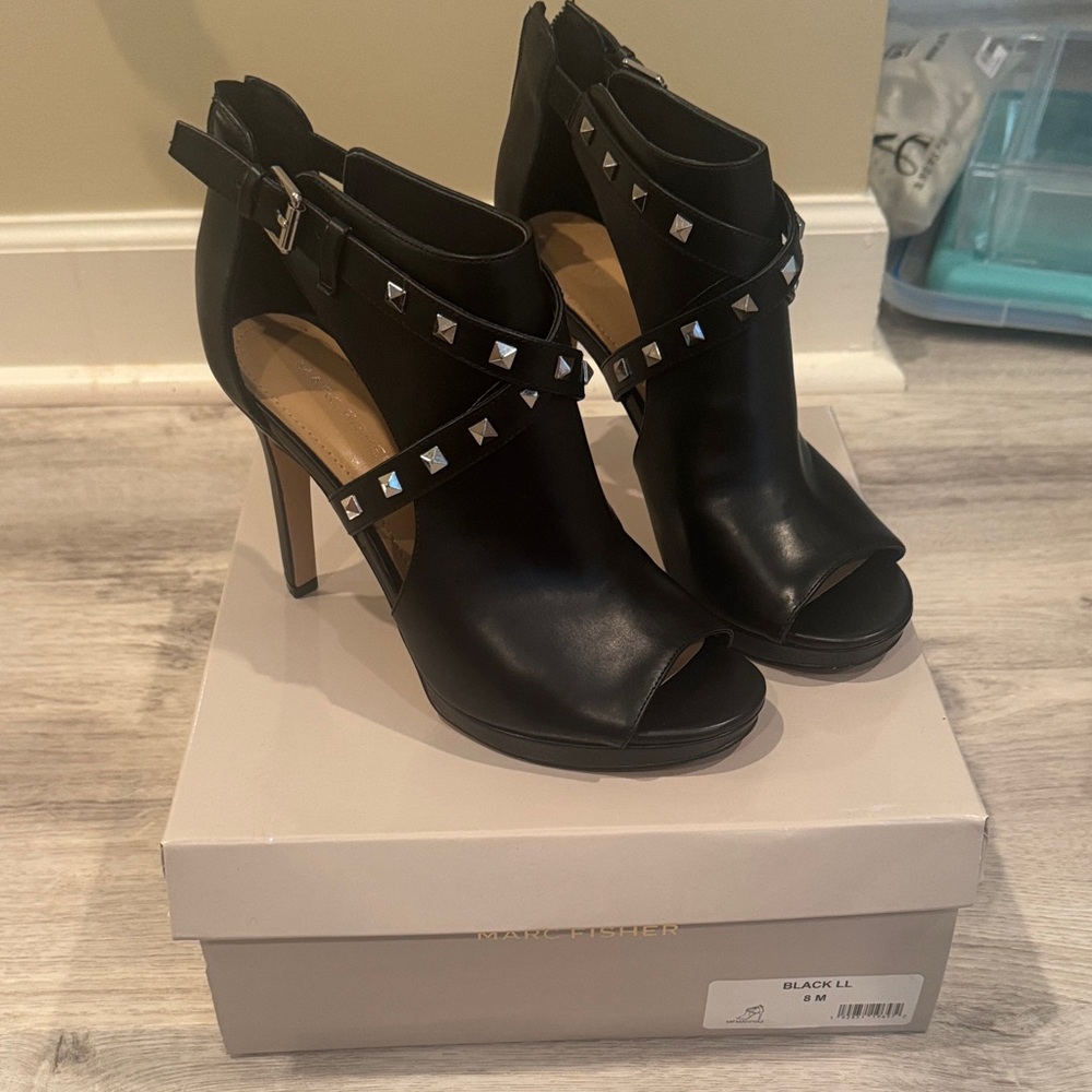 Marc Fisher Black Studded Heels